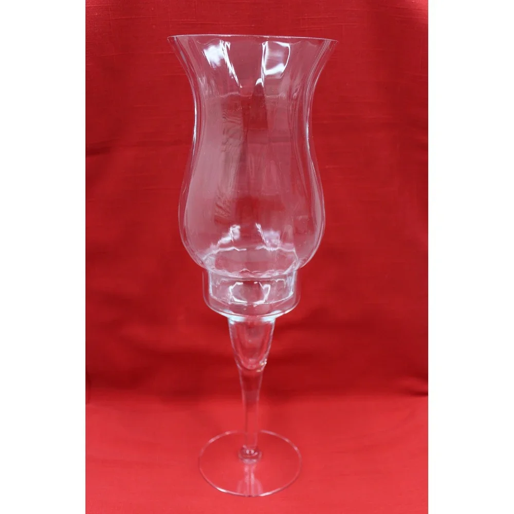 PartyLite Optique Elegance Clear Glass Hurricane Candle Lamp 12